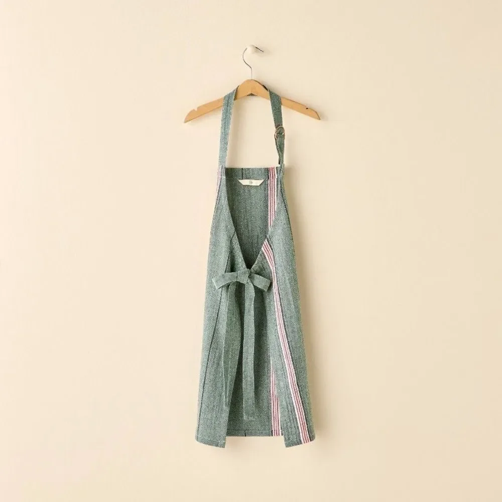 Hearth & Hand Kids Holiday Striped Green Apron